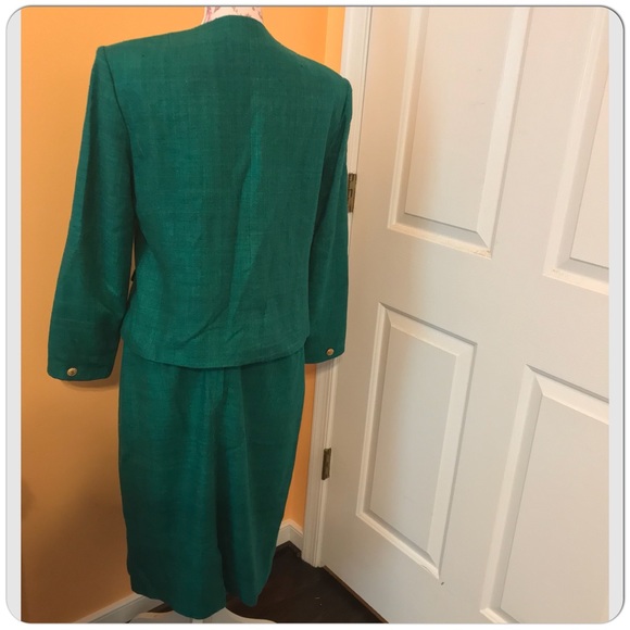 Vintage Green Suit with Blazer & Skirt - Picture 2 of 9